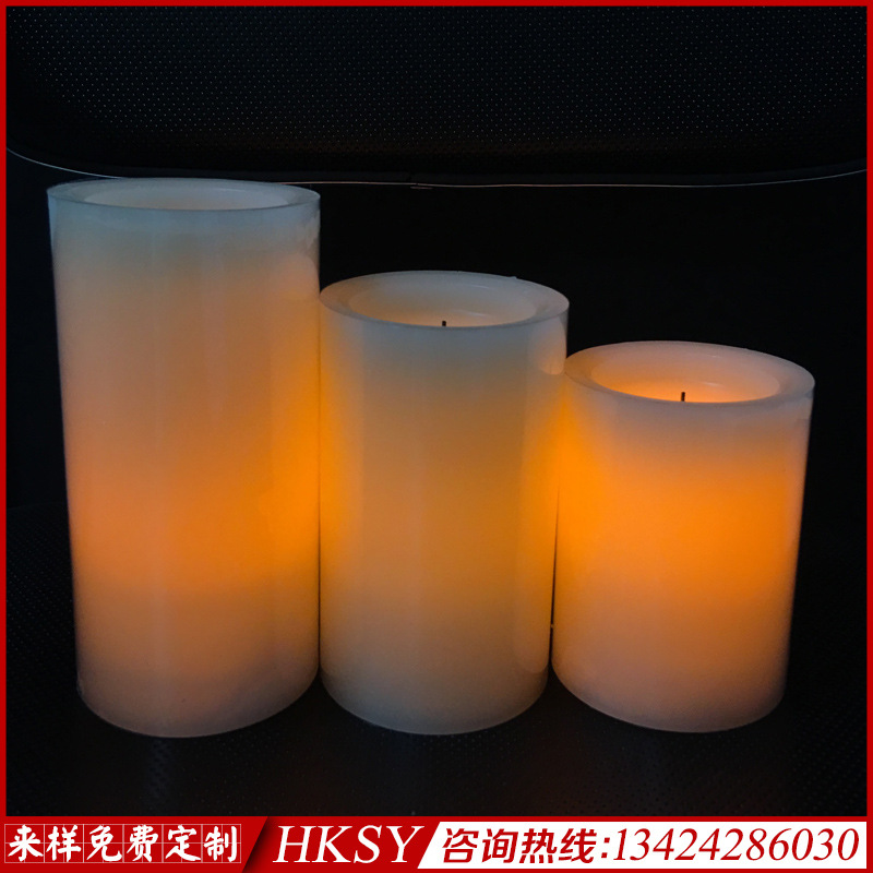 平口电子蜡烛 仿真石蜡led蜡烛灯 石蜡蜡烛