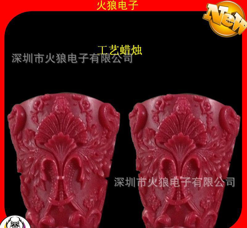 弘扬中国传统文化雕花工艺石蜡蜡烛 可点燃的红色摆饰蜡烛