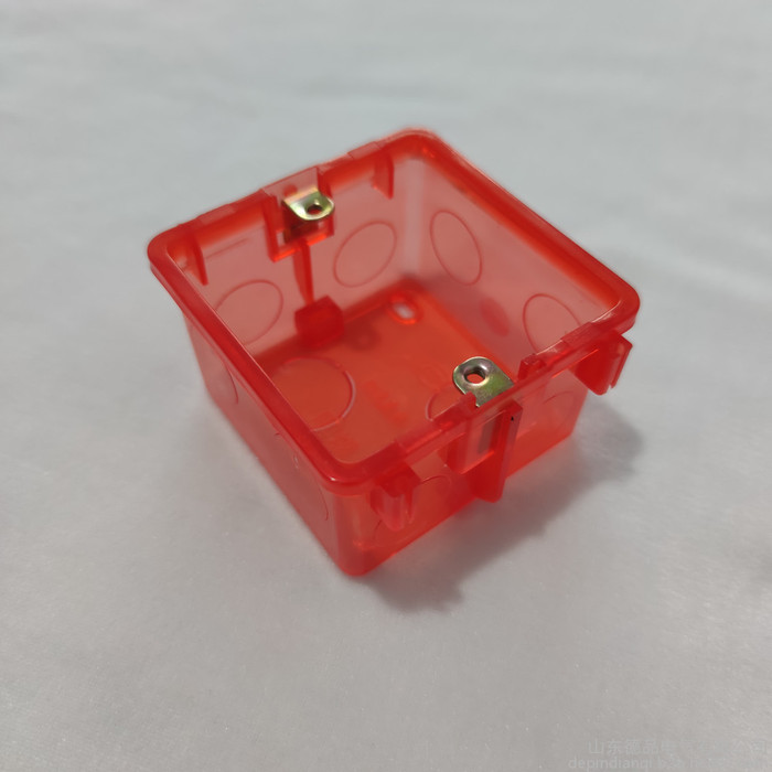 拼装冲孔红色透明款家装接线盒 86型墙壁开关插座专用PVC原料注塑暗盒 红色透明接线盒