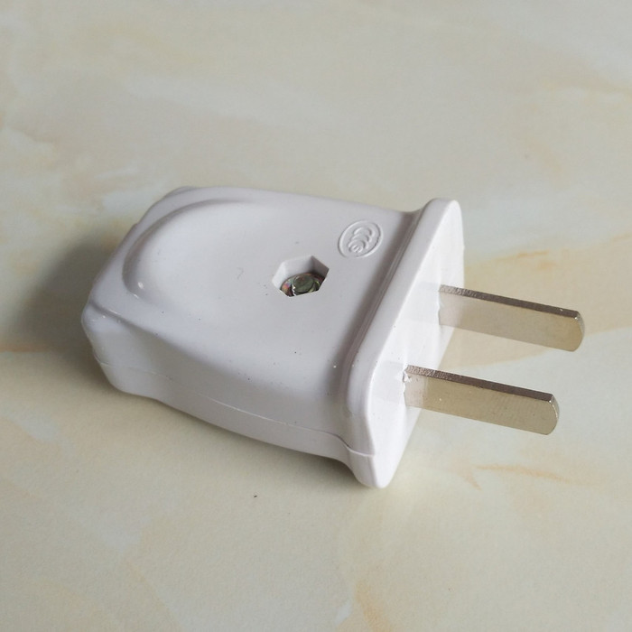 厂价直销厂家定做国标电源线白色二极固定插头 两插头