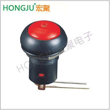 hongju/宏聚按钮开关防水按键开关 常开常闭自锁复位带灯按钮开关 工厂直销PB-08A-P-BRR