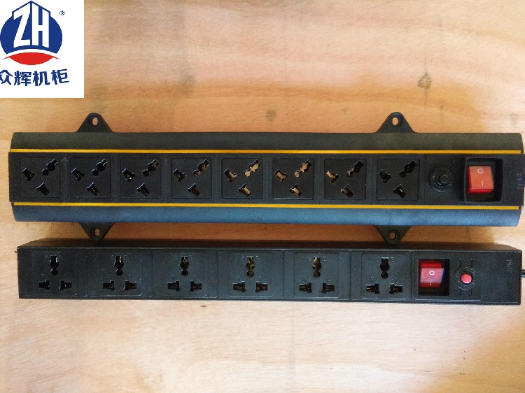 防雷PDU机柜插座6位10A 带开关防漏电1U19英寸铝合金电源 接线板g
