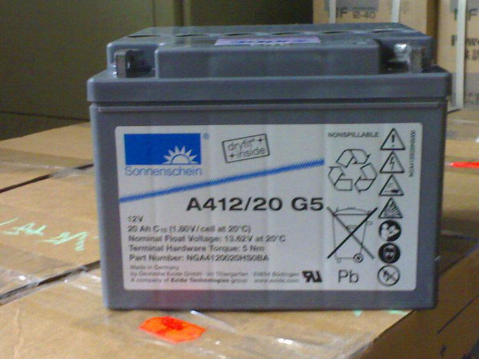 德国阳光蓄电池A412/20 G5  12V20AH阀控密封式胶体蓄电池UPS蓄电池 直流屏EPS蓄电池 原装进口