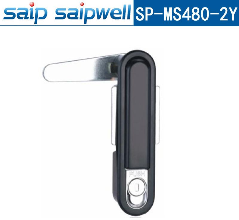 SP-MS480-2Y配电柜门锁 亚黑平面锁 电泳黑按压锁 平面锁具