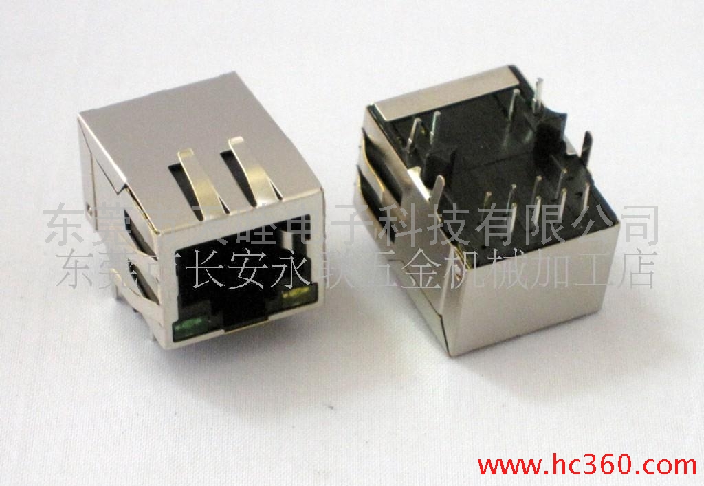 东莞市连接器厂家定制10/100BASE RJ45带滤波器网络插座 PCB插座