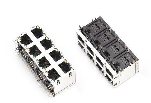 RJ45双层4排口网络插座