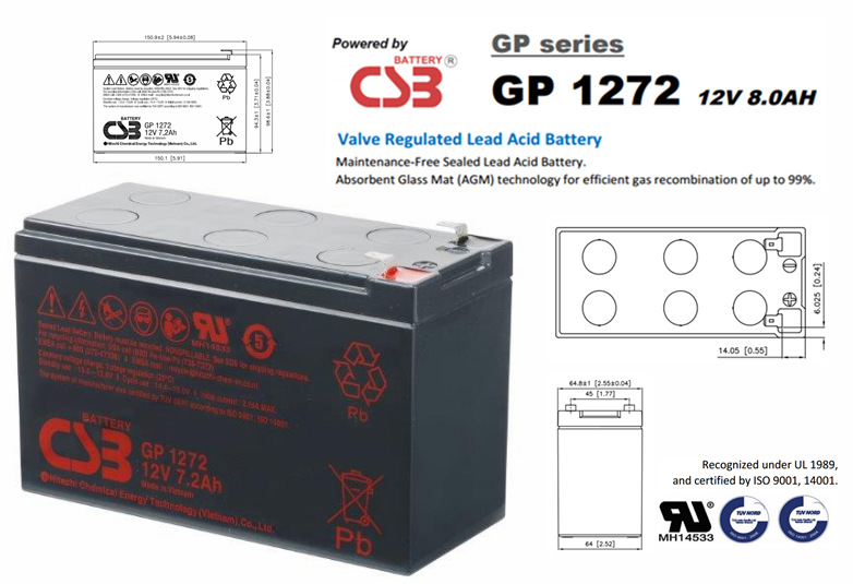 CSB蓄电池GP1272 F2 CSB电池12V7.2AH UPS电池GPL1272 F2全新
