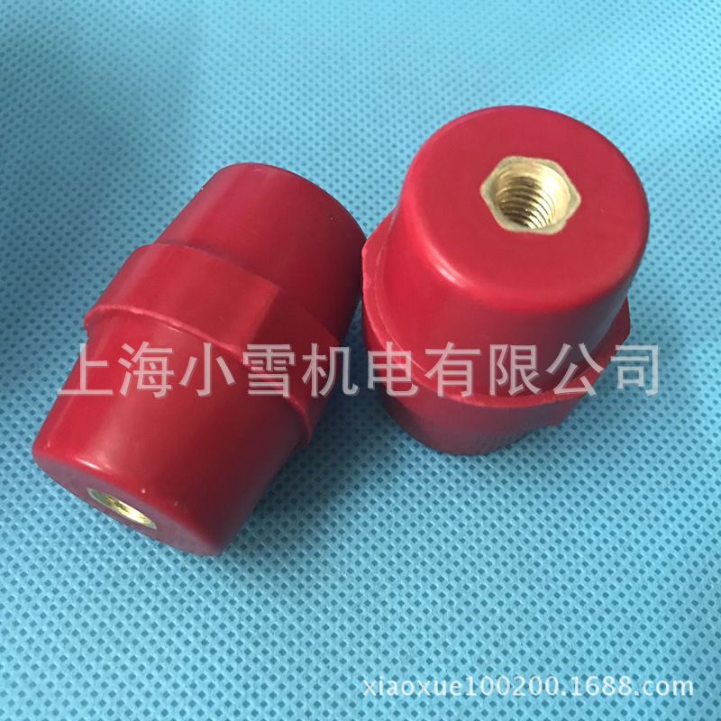 红色绝缘子SM-76/M10 纺缍体型高强度绝缘子 配电柜零线绝缘支架