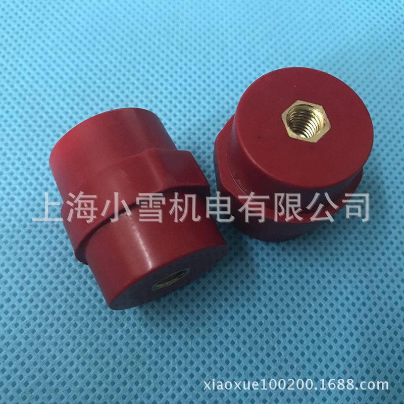 红色绝缘子SM-35/M8 纺缍体型高强度绝缘子 配电柜零线绝缘支架